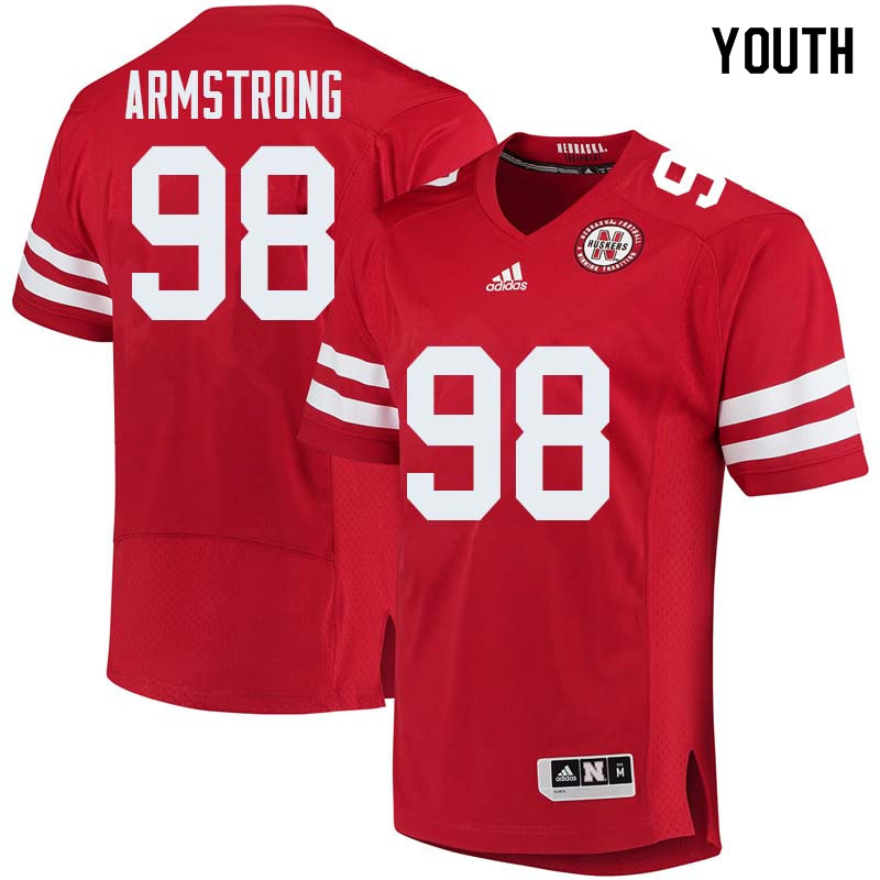 Youth #98 Isaac Armstrong Nebraska Cornhuskers College Football Jerseys Sale-Red